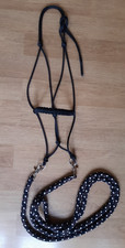 RIDING HALTER &  ROPE REINS  BLACK FULL