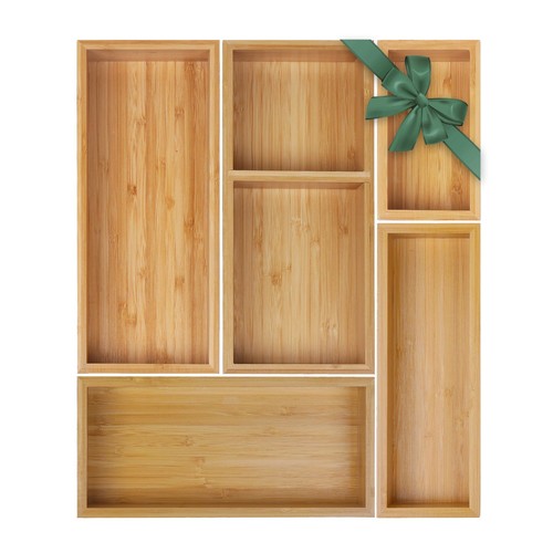 Bamboo drawer organizer box - bamboo,