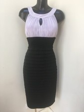 SANGRIA DRESS Pencil Wiggle Bodycon Black Lilac Pleated High Neck Formal