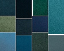 Blue 100% Wool Fabric by metre
