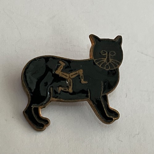 Old vintage manx cat - cat, enamel