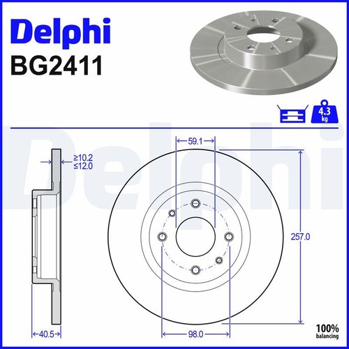 Brake disc delphi bg2411 - brake,