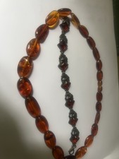Russian Amber Necklace, Bracelet Vintage with inclusions