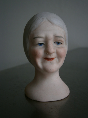 Small porcelain biscuit head - porcelain,