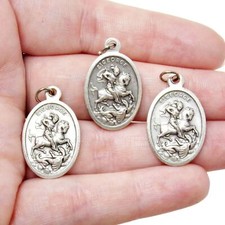 St Saint George Silver Tone