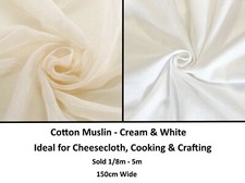 Muslin Fabric Material -White