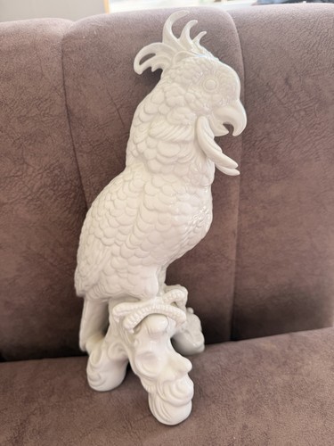 Porcelain cockatoo figurine - porcelain,
