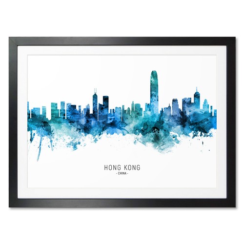 Hong kong skyline poster - hong,