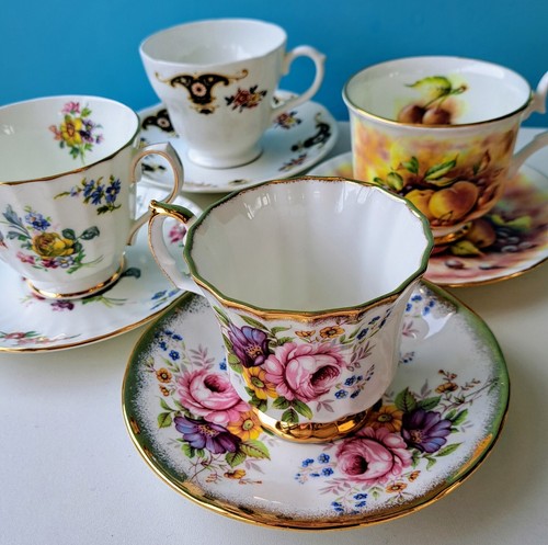 Cups and saucers - cups, china