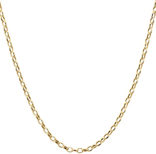 9ct gold oval belcher chain - 9ct,