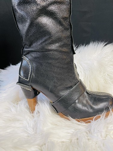 Women black leather boots - women’s,