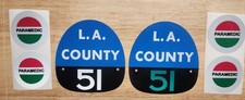 LA COUNTY 51 "EMERGENCY 51" FIRE HELMET 51 SHIELDS & Paramedic Decals
