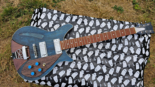 Blue semi hollow electric - blue, semi-hollow