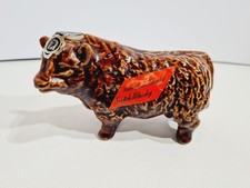 Vintage Rutherford's Scotch Whisky Miniature Bull Novelty Bottle Original Labels