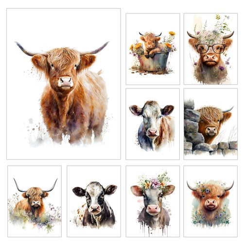 Highland cow wall - cow,