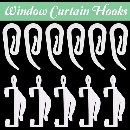 White curtain hooks plastic - white,