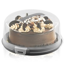 Plastic Cake Carrier Cake Box Storage Container with Lid and Handle 2 Sided Base