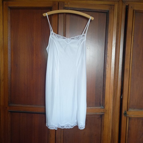 Ladies white slip full - ladies, slip,