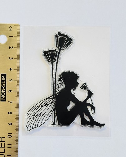 Clear rubber stamp fairy - rubber,