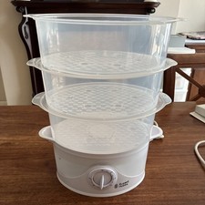 Russell Hobbs Food Steamer 3 Tier with 1L Rice Bowl & 60 Minute Timer