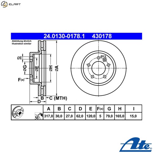 Brake disc 0130 0178 1 - brake,