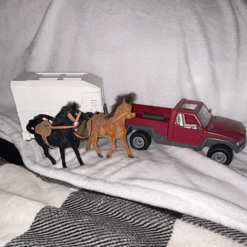 Schleich red pickup truck with - truck,