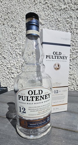 Empty old pulteney whisky - old,