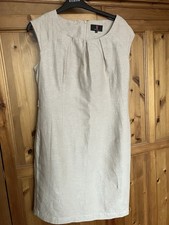 Linen Mix Shift Dress Size 14.  By Simon Jeffries.  Neutral Colour .