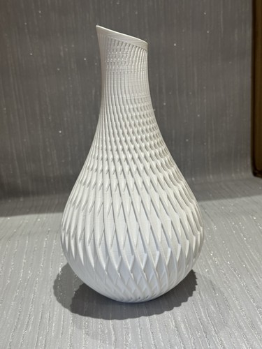 White flower vase - vase, printed