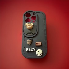 Cute 3D Bear Coffee iPhone 15