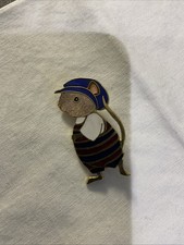 Vintage Enamel Mouse Brooch