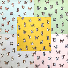 Cotton Rich Linen Look Fabric Playful Shabby Cats Kittens Curtain Upholstery