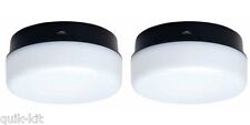 2 x ASD AC/BL100 Circular Bulkhead Light Fittings - Black Base