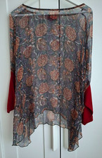 Nila Rubia Chiffon Top Soft Floaty Floral Sheer Size S/M