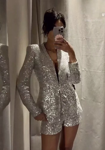Zara silver sequin blazer - zara,