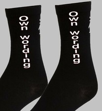 Personalised Socks Name/Initials or Club - 5 sizes for boys Teens & Men
