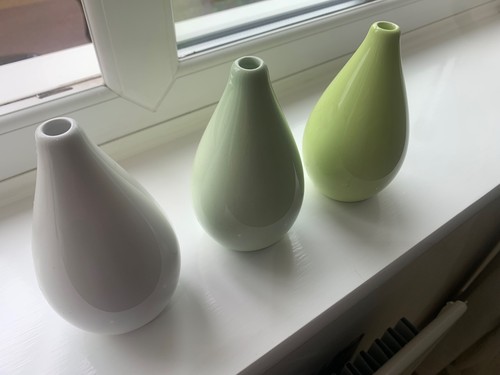 Mini green vases - , x3