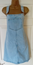 NEW LOOK WOMENS LADIES DENIM PINAFORE DRESS DUNGAREE DRESS SIZE 14 BNWT NEW