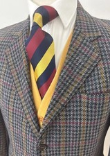 DAKS Vintage Multicoloured Check 100% Wool Tweed Sports Jacket Blazer 40R