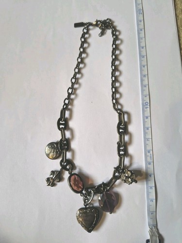Oasis gunmetal charm necklace - oasis,