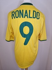 Original Nike Brazil 2000 Home Football Shirt Men's Medium Ronaldo #9