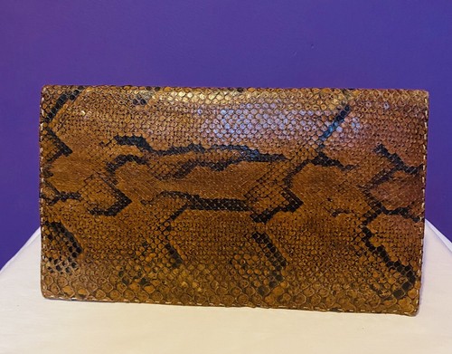 Vintage snakeskin clutch bag - snakeskin,