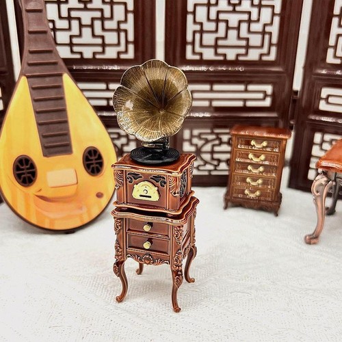 Miniature gramophone dollhouse - gramophone,