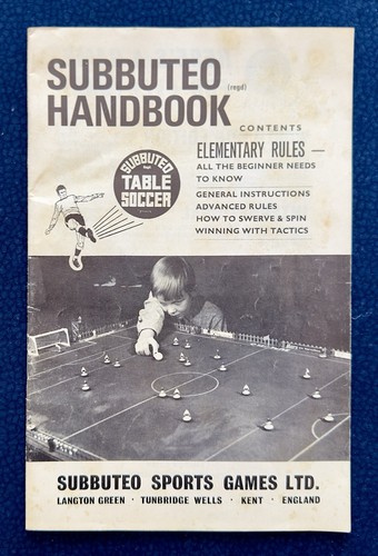 Subbuteo handbook table - table, soccer
