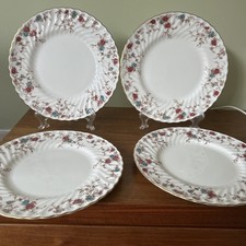 Four Minton English Bone China Ancestral dinner plates 27cm excellent condition 