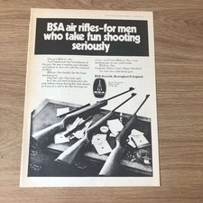GUNS65 MAGAZINE ADVERT 12X9 BSA AIR RIFLES: FINEST SPORTING GUNS