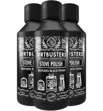 Dirtbusters Black Stove & Grate Polish For Wood Burning Stoves Fume Free 3x250ml