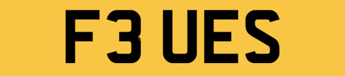 Flues cherished number plate - flues,