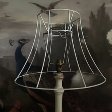 14” bowed empire drum lampshade wire frame with duplex ring (d1)