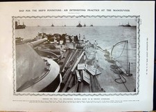 Old 1908 War Battle Ship Inflammable Material Thrown Overboard Britan 20th